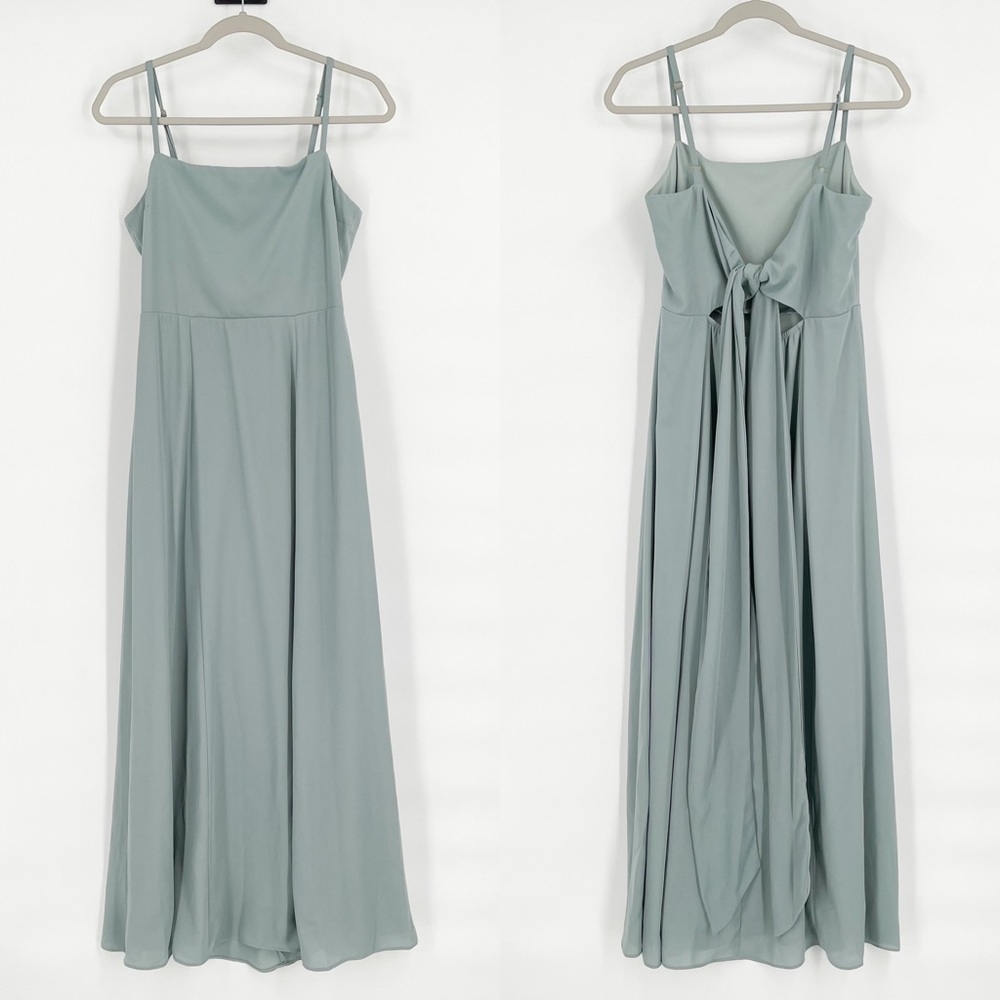 Show Me Your Mumu Lauren Tie Maxi Dress Blue-Green Bridesmaid Women’s Size Large